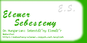 elemer sebesteny business card